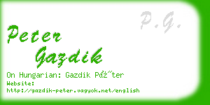 peter gazdik business card